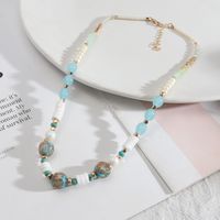 Vintage Style Geometric Imitation Pearl Alloy Shell Beaded Women's Necklace main image 4