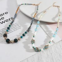 Vintage Style Geometric Imitation Pearl Alloy Shell Beaded Women's Necklace main image 1