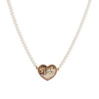 1 Piece Simple Style Heart Shape Beaded Alloy Pearl Inlay Shell Women's Necklace main image 2