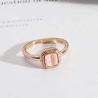 1 Piece Simple Style Square Alloy Plating Inlay Natural Stone Women's Rings sku image 4