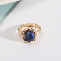 Ethnic Style Round Alloy Inlay Natural Stone Women's Rings sku image 1