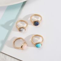 Ethnic Style Round Alloy Inlay Natural Stone Women's Rings main image 5