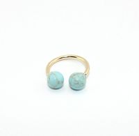 1 Piece Simple Style Geometric Alloy Inlay Natural Stone Turquoise Women's Open Ring sku image 4