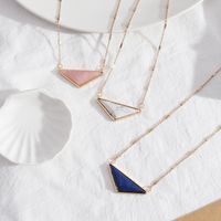1 Pair Simple Style Triangle Alloy Inlay Turquoise Women's Necklace main image 4