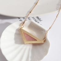 1 Pair Simple Style Triangle Alloy Inlay Turquoise Women's Necklace main image 5