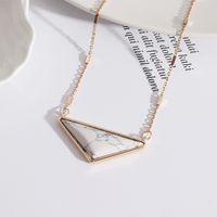 1 Pair Simple Style Triangle Alloy Inlay Turquoise Women's Necklace sku image 3