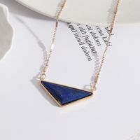 1 Pair Simple Style Triangle Alloy Inlay Turquoise Women's Necklace sku image 2