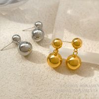 1 Pair Simple Style Ball Copper Plating Drop Earrings main image 4