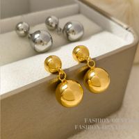 1 Pair Simple Style Ball Copper Plating Drop Earrings main image 1