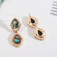 1 Pair Vintage Style Water Droplets Alloy Inlay Artificial Pearls Turquoise Opal Women's Drop Earrings main image 3