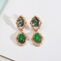 1 Pair Vintage Style Water Droplets Alloy Inlay Artificial Pearls Turquoise Opal Women's Drop Earrings sku image 4