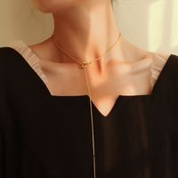 1 Stück Elegant Einfarbig Knoten Titan Stahl Überzug Halskette sku image 2