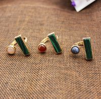 1 Piece Retro Rectangle Alloy Inlay Natural Stone Women's Open Ring main image 5