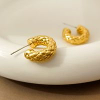 1 Pair Retro C Shape Plating Copper Gold Plated Ear Studs main image 3
