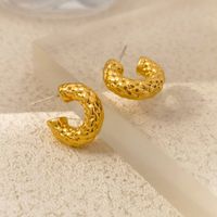 1 Pair Retro C Shape Plating Copper Gold Plated Ear Studs main image 5