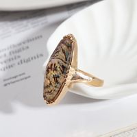 1 Piece Casual Oval Leopard Alloy Plating Inlay Shell Women's Rings main image 4
