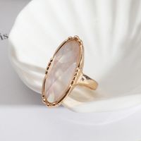 1 Piece Casual Oval Leopard Alloy Plating Inlay Shell Women's Rings main image 3