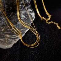 1 Stück Einfacher Stil Einfarbig Kupfer Überzug Geschichtete Halskette sku image 2