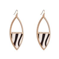 1 Pair Casual Stripe Leopard Alloy Plating Hollow Out Women's Drop Earrings main image 3