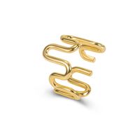 Simple Style Waves Sterling Silver Plating 18k Gold Plated Open Ring main image 2