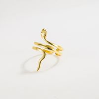 Simple Style Snake Sterling Silver Plating Open Ring sku image 2