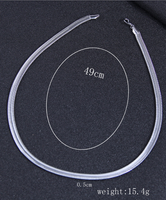 0.5 * 49cm Fashion Concise Flat Snake Blade Stainless Steel Men Elegant Necklace main image 2