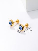1 Pair Cool Style Devil'S Eye Plating Inlay Stainless Steel Resin 18K Gold Plated Ear Studs main image 3
