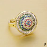 1 Piece Casual Round Copper Plating Inlay Zircon Gold Plated Open Ring sku image 1