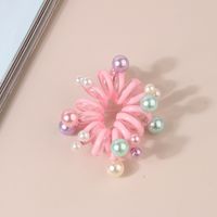 Lady Solid Color Plastic Pearl Hair Tie 1 Piece main image 4