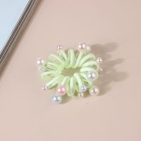 Lady Solid Color Plastic Pearl Hair Tie 1 Piece sku image 6