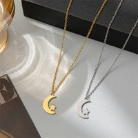 1 Piece Lady Star Moon Stainless Steel Plating Pendant Necklace main image 2