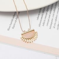 1 Piece Simple Style Semicircle Alloy Inlay Natural Stone Women's Pendant Necklace sku image 1