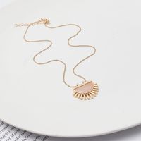 1 Piece Simple Style Semicircle Alloy Inlay Natural Stone Women's Pendant Necklace main image 2