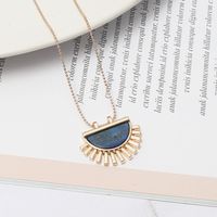 1 Piece Simple Style Semicircle Alloy Inlay Natural Stone Women's Pendant Necklace sku image 2