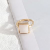 1 Piece Simple Style Square Alloy Plating Inlay Natural Stone Women's Rings sku image 8