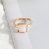 1 Piece Simple Style Square Alloy Plating Inlay Natural Stone Women's Rings sku image 3