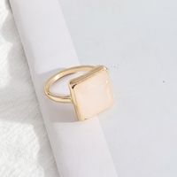 1 Piece Simple Style Square Alloy Plating Inlay Natural Stone Women's Rings sku image 12