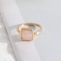 1 Piece Simple Style Square Alloy Plating Inlay Natural Stone Women's Rings sku image 2