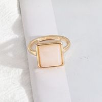 1 Piece Simple Style Square Alloy Plating Inlay Natural Stone Women's Rings sku image 6