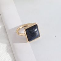 1 Piece Simple Style Square Alloy Plating Inlay Natural Stone Women's Rings sku image 9