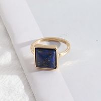 1 Piece Simple Style Square Alloy Plating Inlay Natural Stone Women's Rings sku image 7