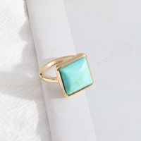 1 Piece Simple Style Square Alloy Plating Inlay Natural Stone Women's Rings sku image 13