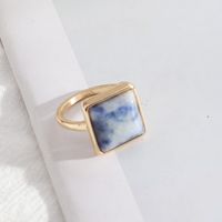 1 Piece Simple Style Square Alloy Plating Inlay Natural Stone Women's Rings sku image 10
