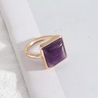 1 Piece Simple Style Square Alloy Plating Inlay Natural Stone Women's Rings sku image 11