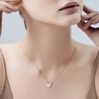1 Piece Lady Heart Shape Titanium Steel Plating Pendant Necklace main image 4