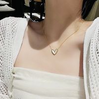 1 Piece Lady Heart Shape Titanium Steel Plating Pendant Necklace sku image 1