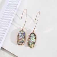 1 Pair Simple Style Solid Color Alloy Shell Patchwork Women's Drop Earrings sku image 2