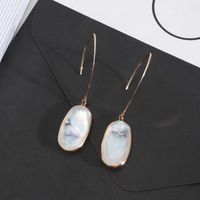 1 Pair Simple Style Solid Color Alloy Shell Patchwork Women's Drop Earrings sku image 1
