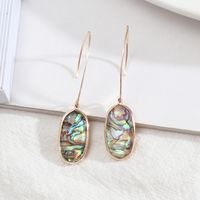 1 Pair Simple Style Solid Color Alloy Shell Patchwork Women's Drop Earrings main image 6