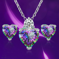 1 Set Simple Style Heart Shape Alloy Inlay Zircon Women's Jewelry Set main image 1